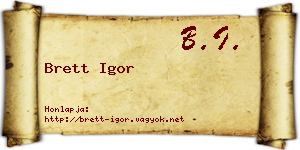 Brett Igor névjegykártya